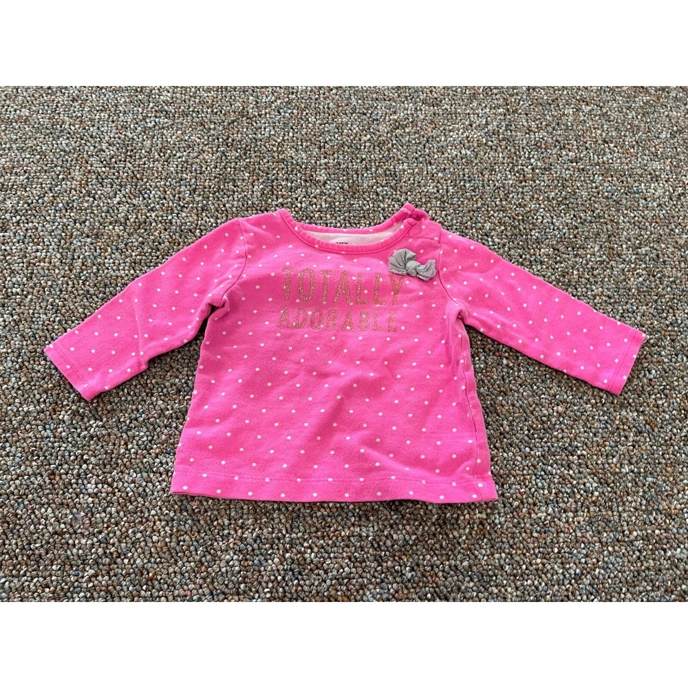 Carter's Girls Totally Adorable Pink Spotted Thick Top 12M
